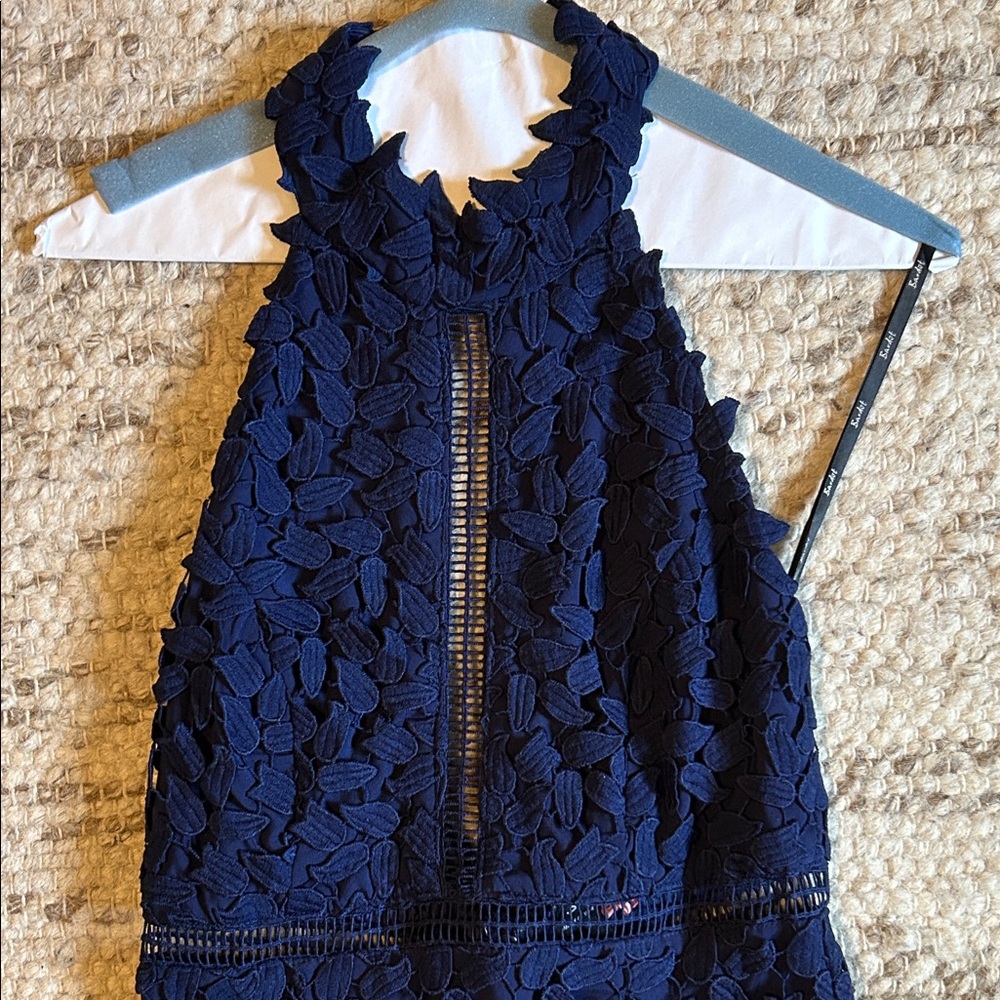 Bardot Navy Blue Textured Dress